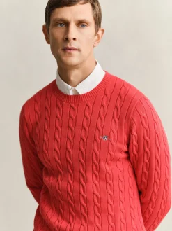 Gant Herren Pullover in rot - Ausschnitt: Rundhals