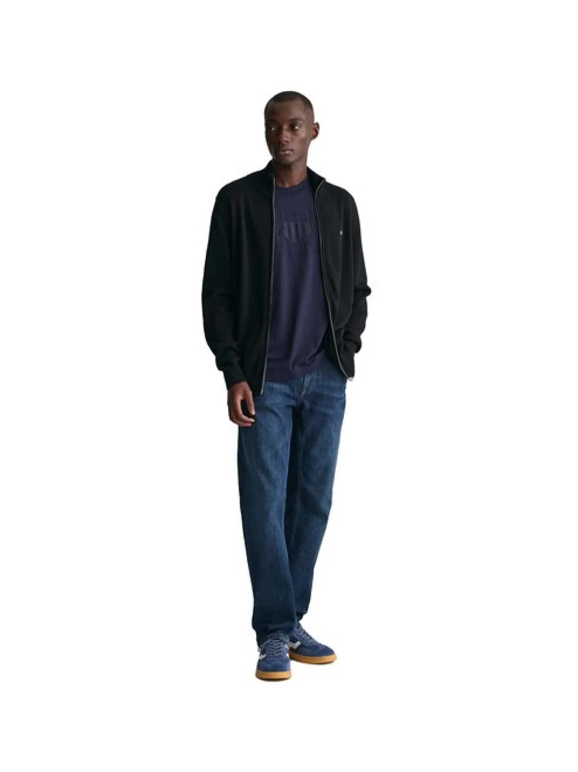 Gant Herren Strickjacke in schwarz - Ärmel: langarm