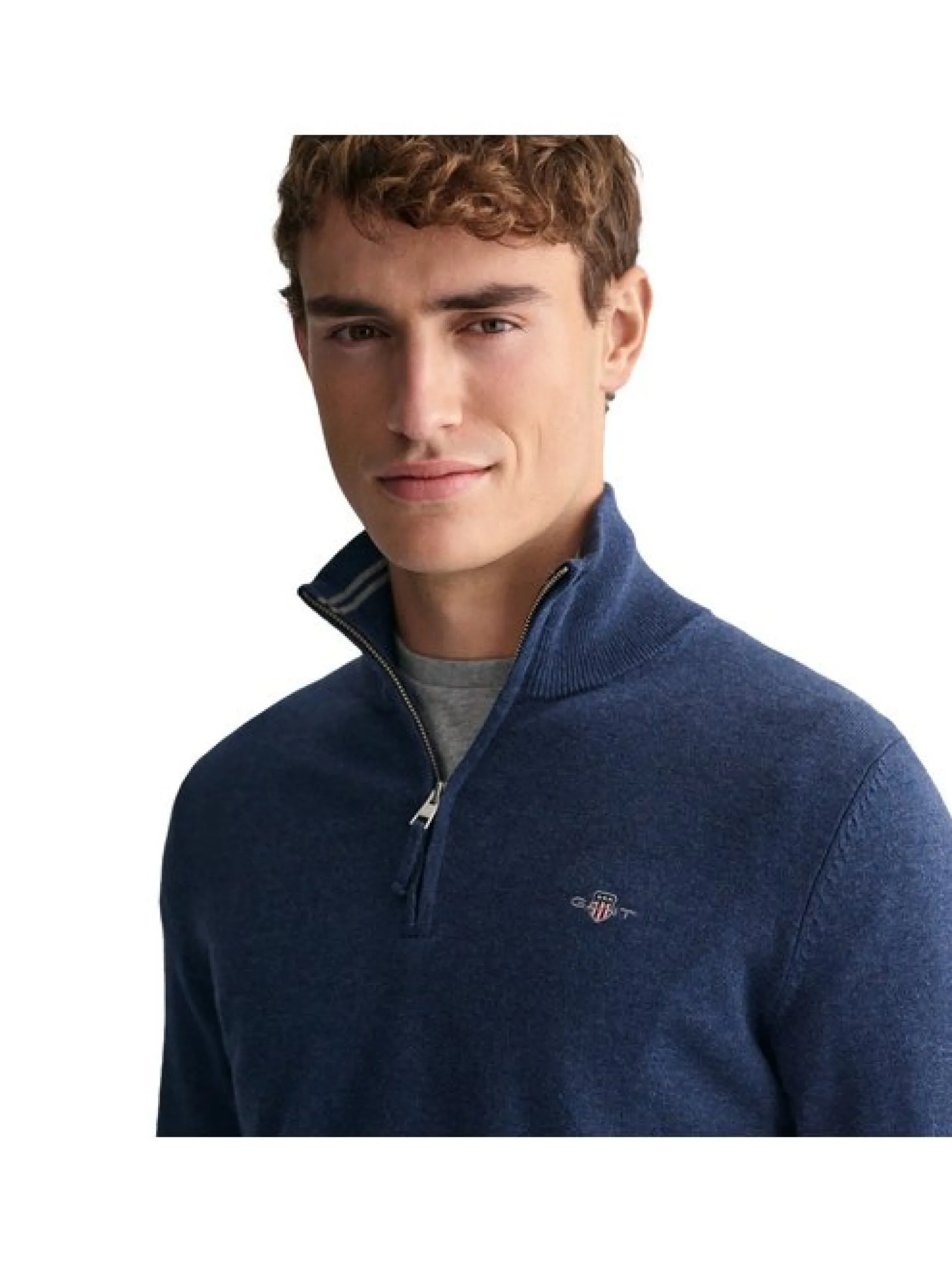 Gant Herren Strickpullover in blau - Ärmel: langarm
