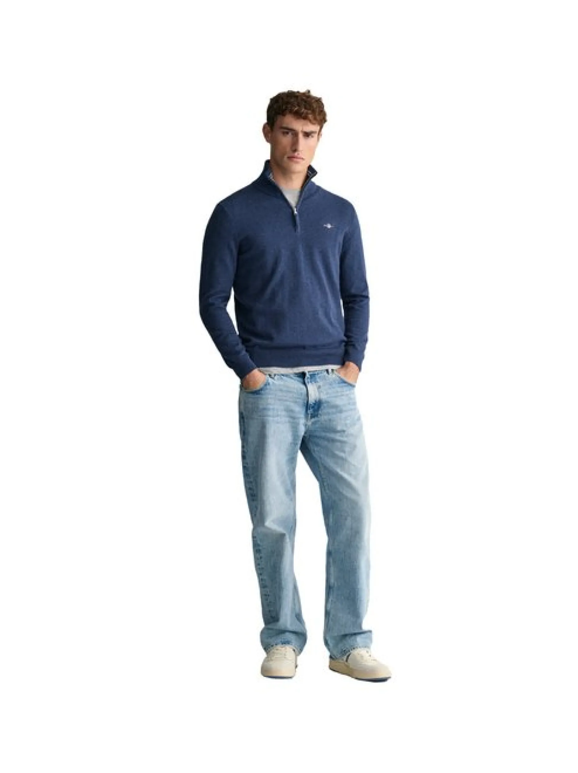 Gant Herren Strickpullover in blau - Ärmel: langarm