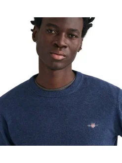 Gant Herren Strickpullover in blau - Ärmel: langarm