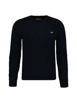Gant Herren Strickpullover in blau - Ärmel: langarm