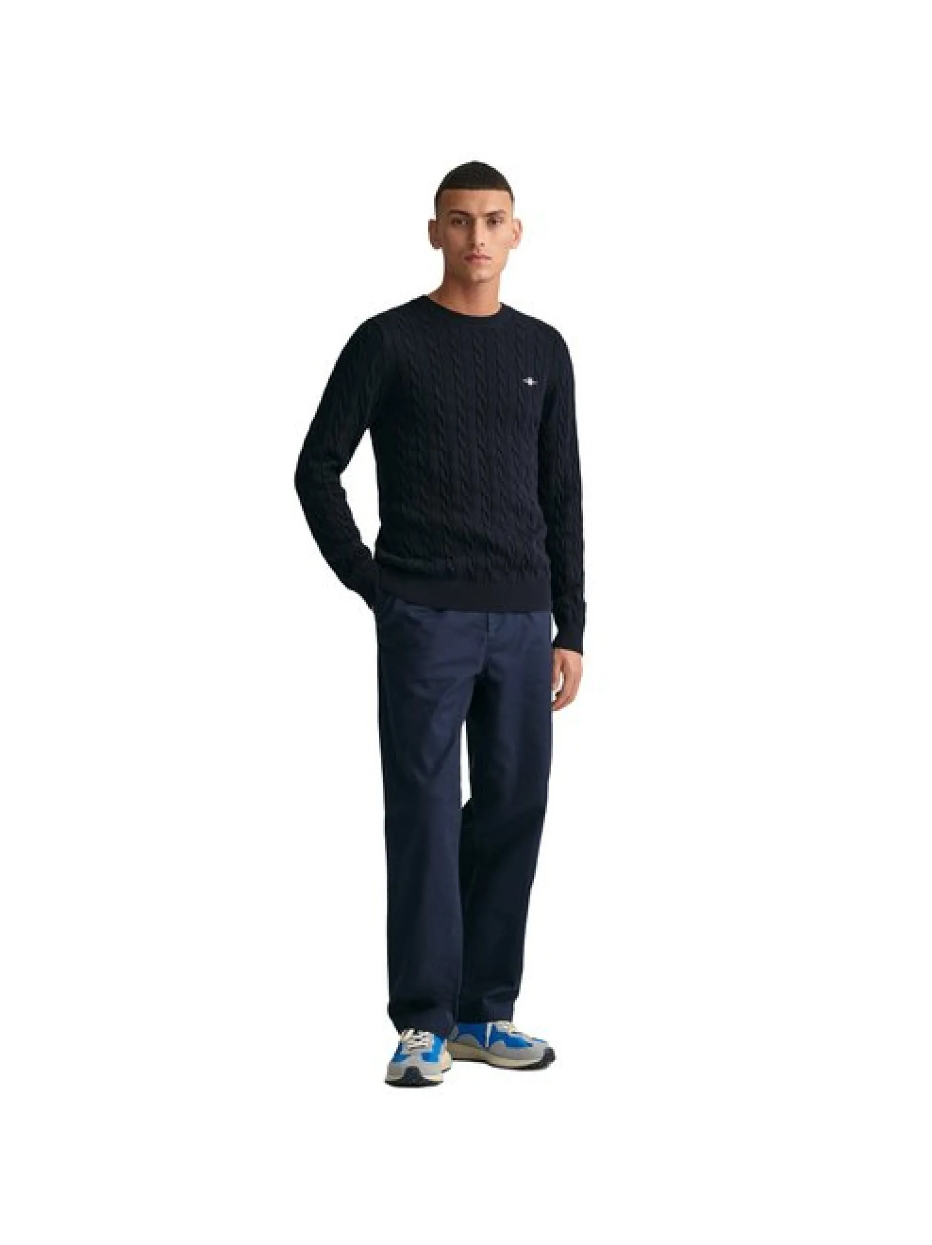 Gant Herren Strickpullover in blau - Ärmel: langarm