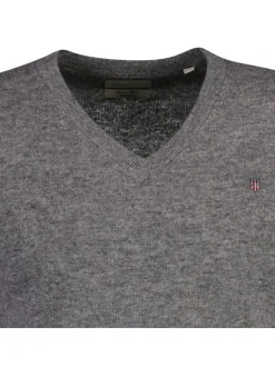 Gant Herren Strickpullover in grau - Ärmel: langarm