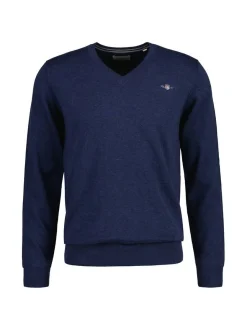 Gant Herren Strickpullover in blau - Ärmel: langarm