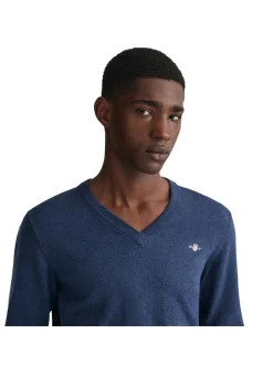 Gant Herren Strickpullover in blau - Ärmel: langarm