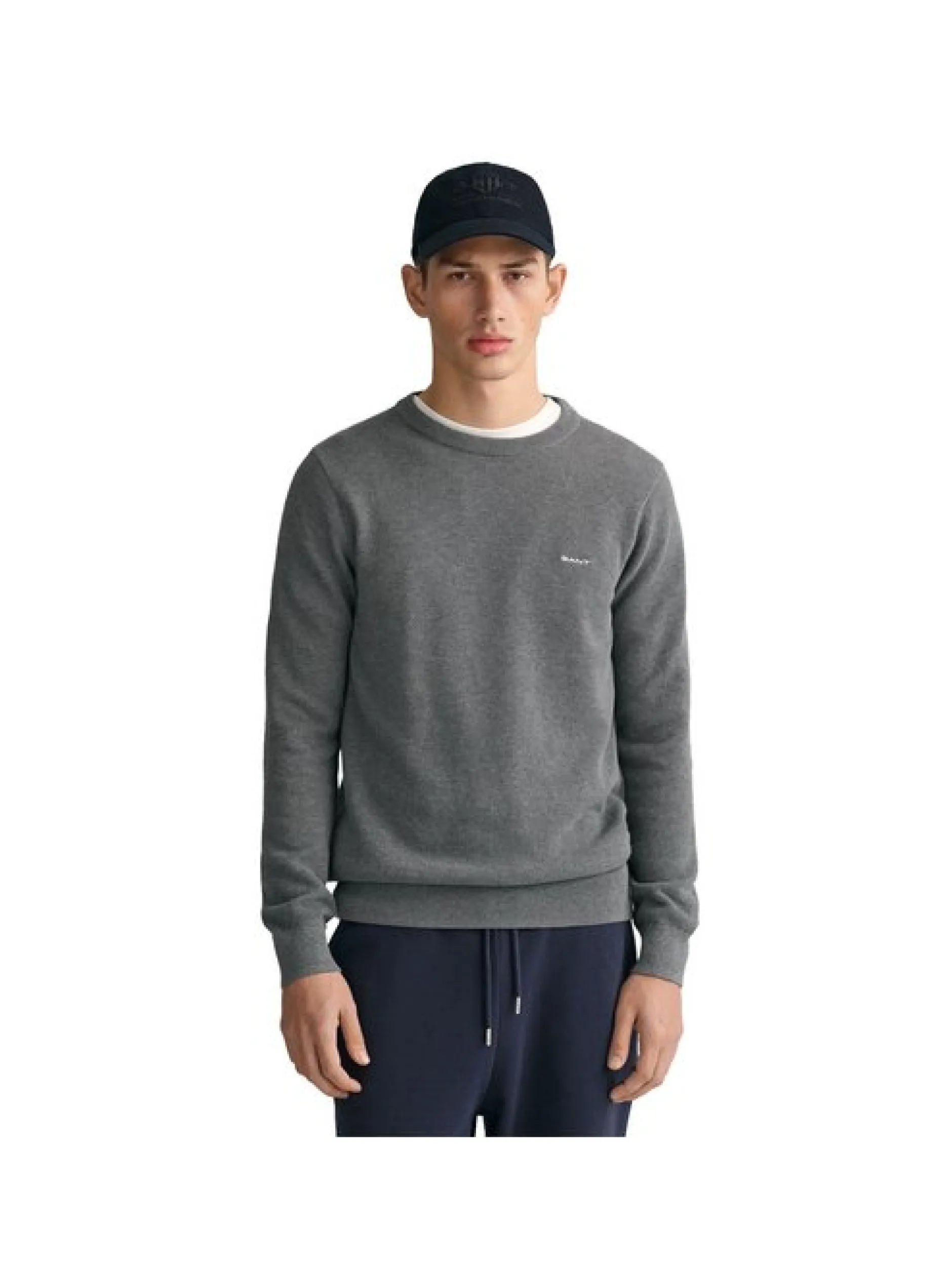 Gant Herren Strickpullover in grau - Ärmel: langarm