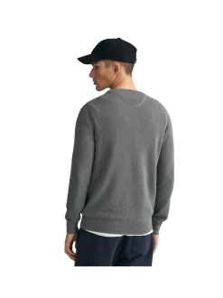 Gant Herren Strickpullover in grau - Ärmel: langarm