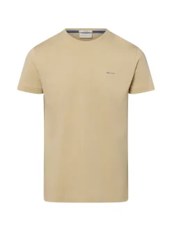 Gant Herren T-Shirt in beige - Ausschnitt: Rundhals