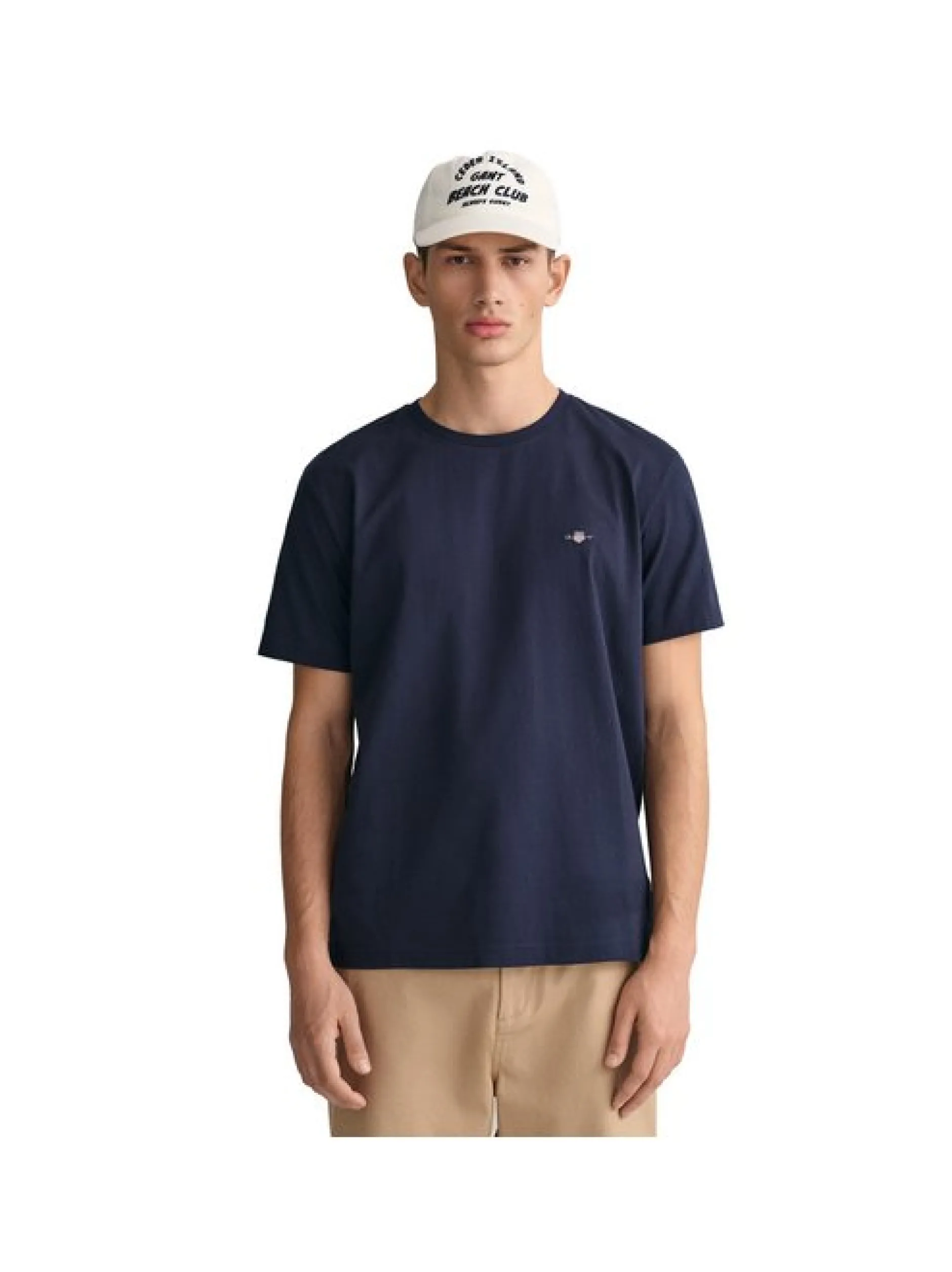 Gant Herren T-Shirt in blau - Ausschnitt: Rundhals