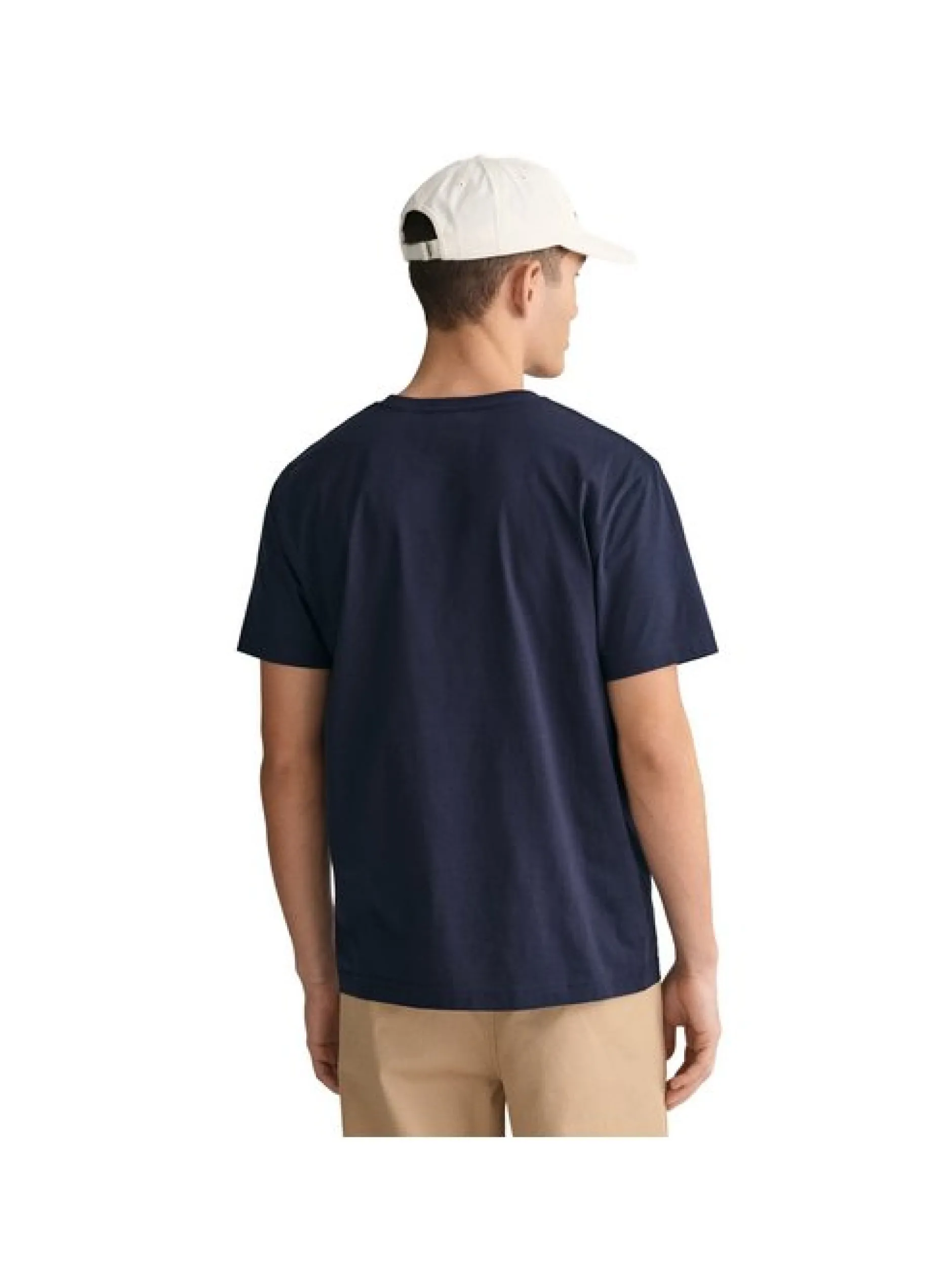Gant Herren T-Shirt in blau - Ausschnitt: Rundhals