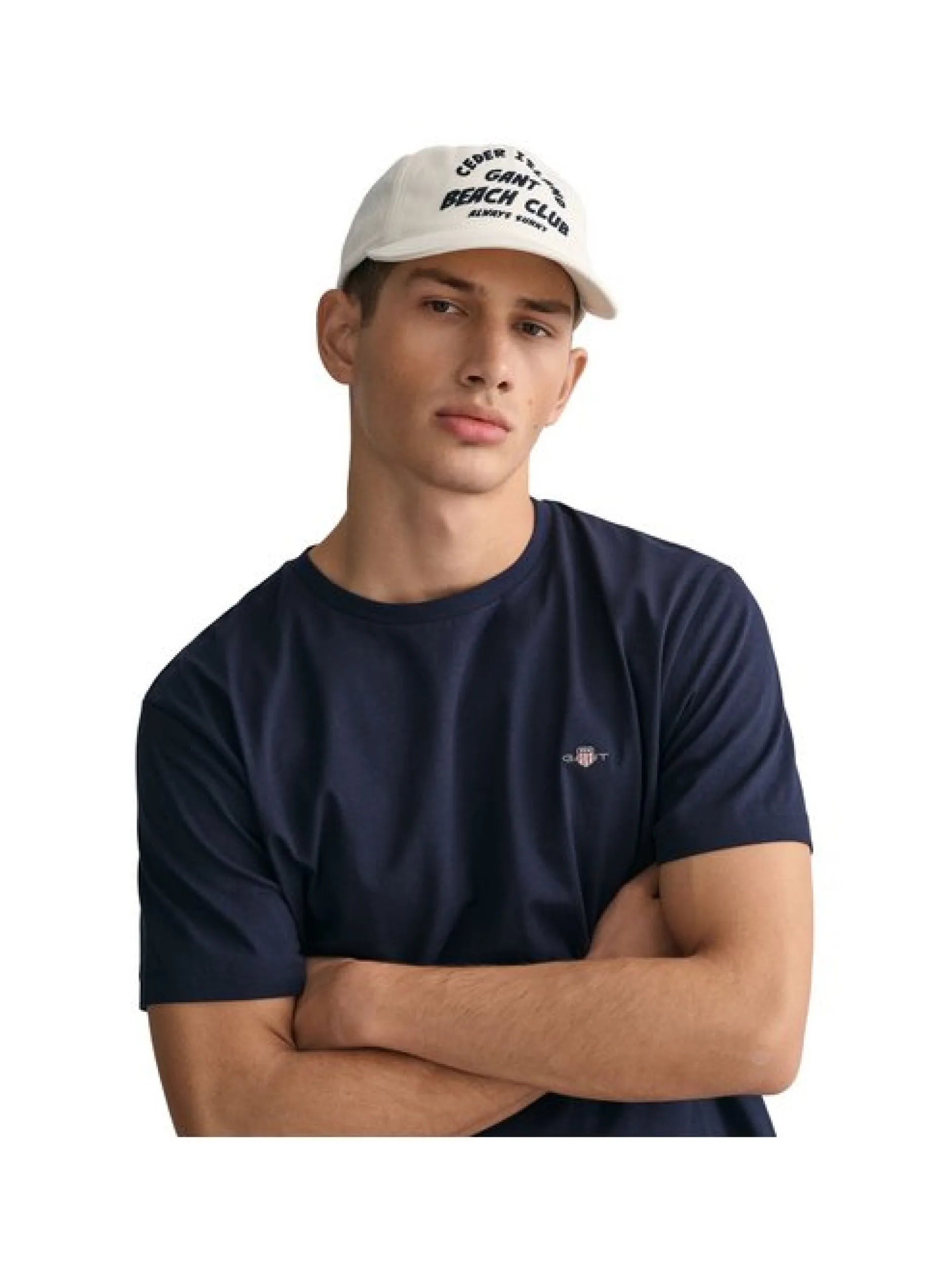Gant Herren T-Shirt in blau - Ausschnitt: Rundhals