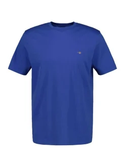 Gant Herren T-Shirt in blau - Ausschnitt: Rundhals