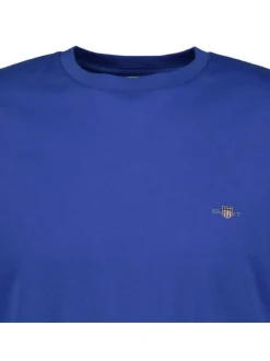 Gant Herren T-Shirt in blau - Ausschnitt: Rundhals