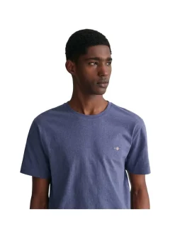 Gant Herren T-Shirt in denim - Ausschnitt: Rundhals