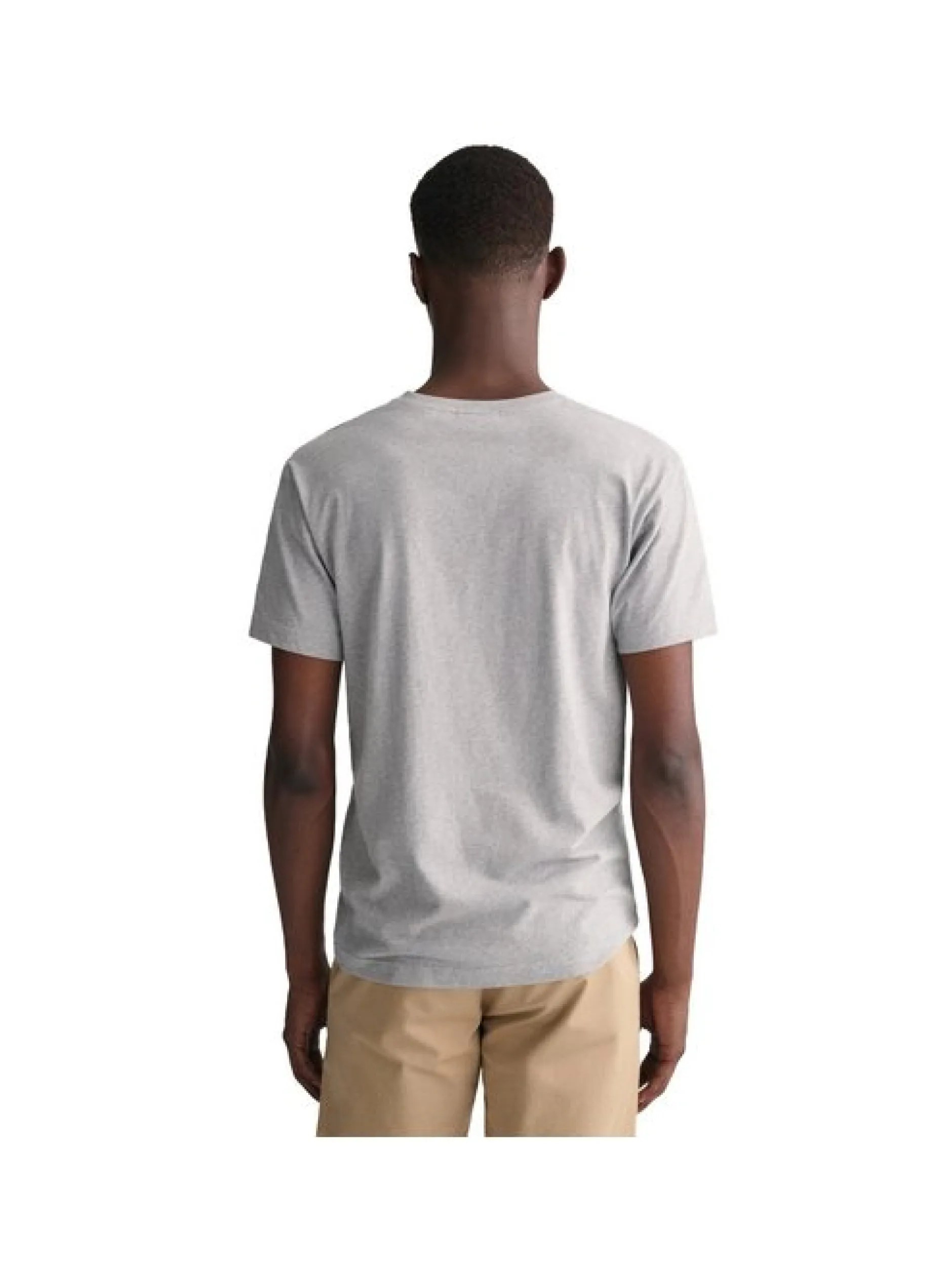 Gant Herren T-Shirt in grau - Ausschnitt: V-Ausschnitt