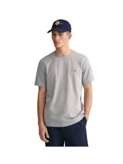 Gant Herren T-Shirt in grau - Ausschnitt: Rundhals