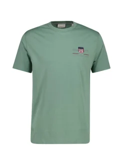 Gant Herren T-Shirt in grün - Ausschnitt: Rundhals