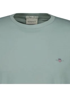 Gant Herren T-Shirt in grün - Ausschnitt: Rundhals