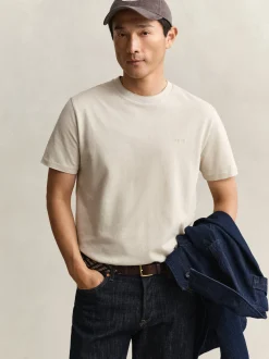 Gant Herren T-Shirt in melange - Ausschnitt: Rundhals