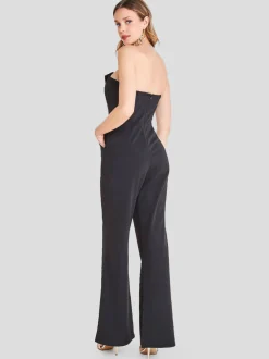 Goddiva Damen Jumpsuit in schwarz
