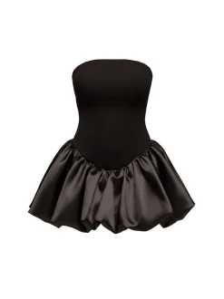 Goddiva Damen Minikleid in schwarz - Ausschnitt: Carmen