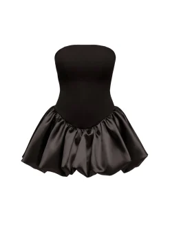 Goddiva Damen Minikleid in schwarz - Ausschnitt: Carmen