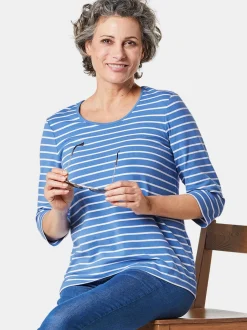 Goldner Damen 3/4-Arm-Shirts in blau - Ärmel: 3/4 Arm