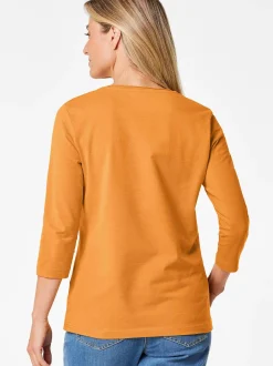 Goldner Damen 3/4-Arm-Shirts in gelb - Ärmel: 3/4 Arm