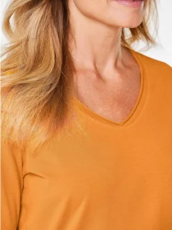 Goldner Damen 3/4-Arm-Shirts in gelb - Ärmel: 3/4 Arm