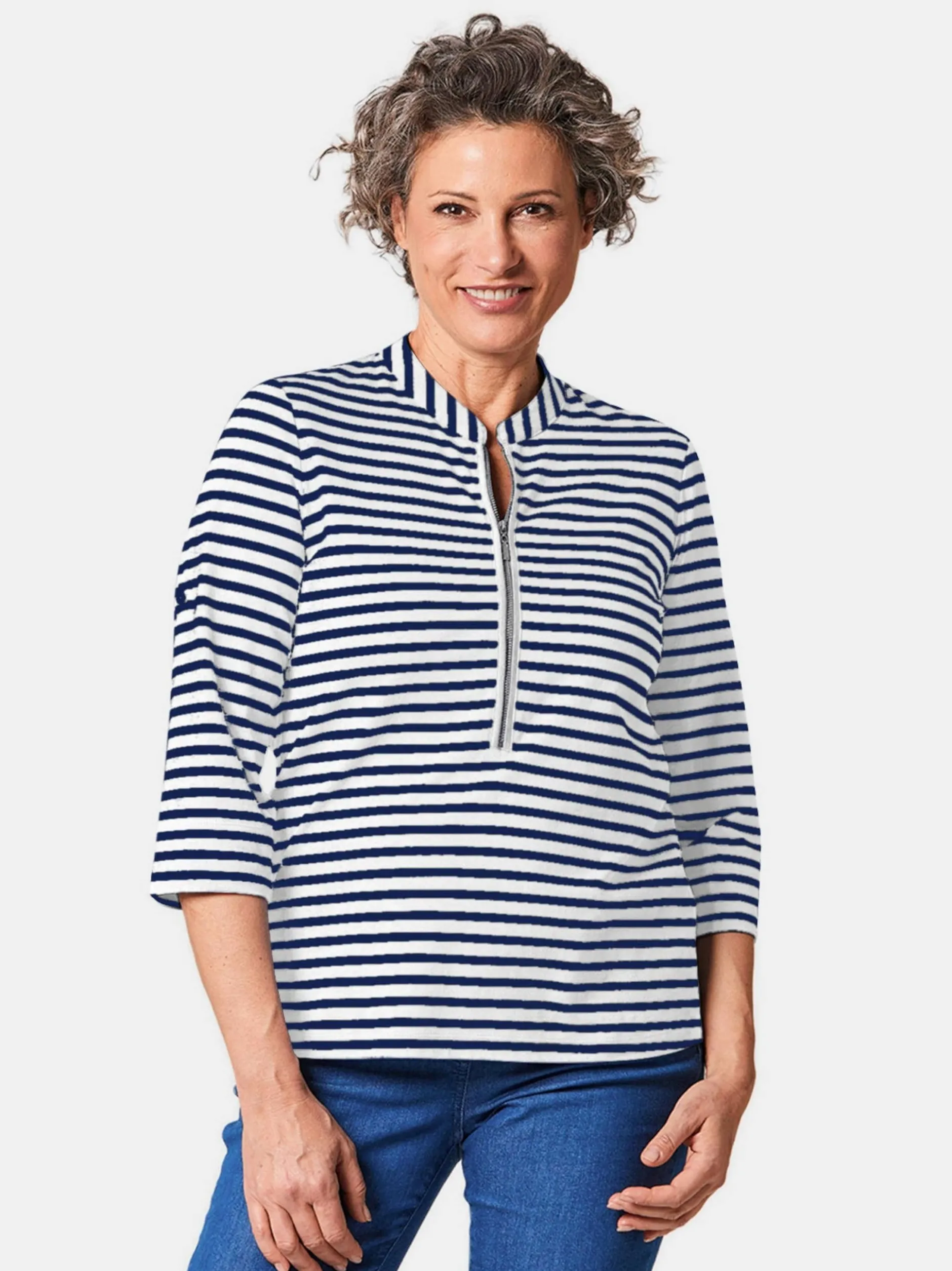 Goldner Damen 3/4-Arm-Shirts in weiß - Ärmel: 3/4 Arm
