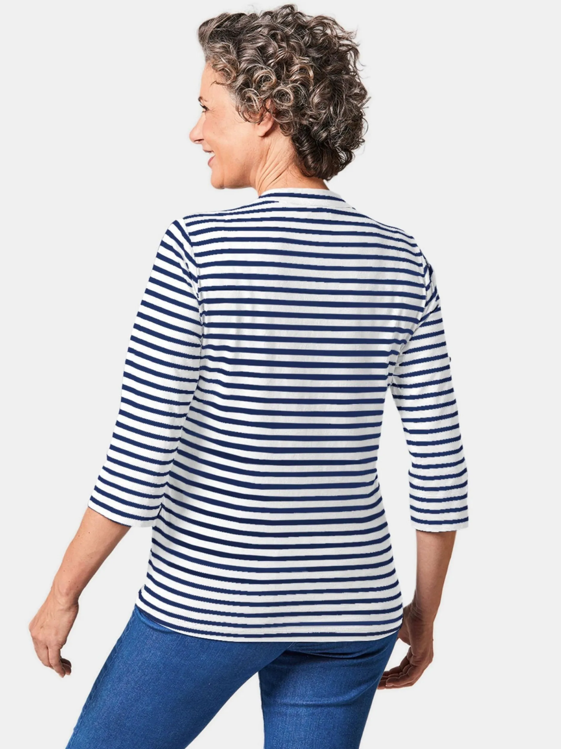 Goldner Damen 3/4-Arm-Shirts in weiß - Ärmel: 3/4 Arm
