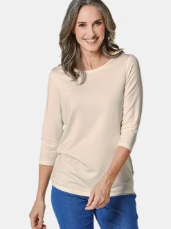 Goldner Damen 3/4-Arm-Shirts in weiß - Ärmel: 3/4 Arm