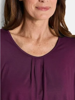 Goldner Damen Basic Shirts in bordeaux - Ärmel: 3/4 Arm