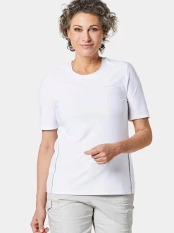 Goldner Damen Basic Shirts in weiß - Ärmel: Halbarm