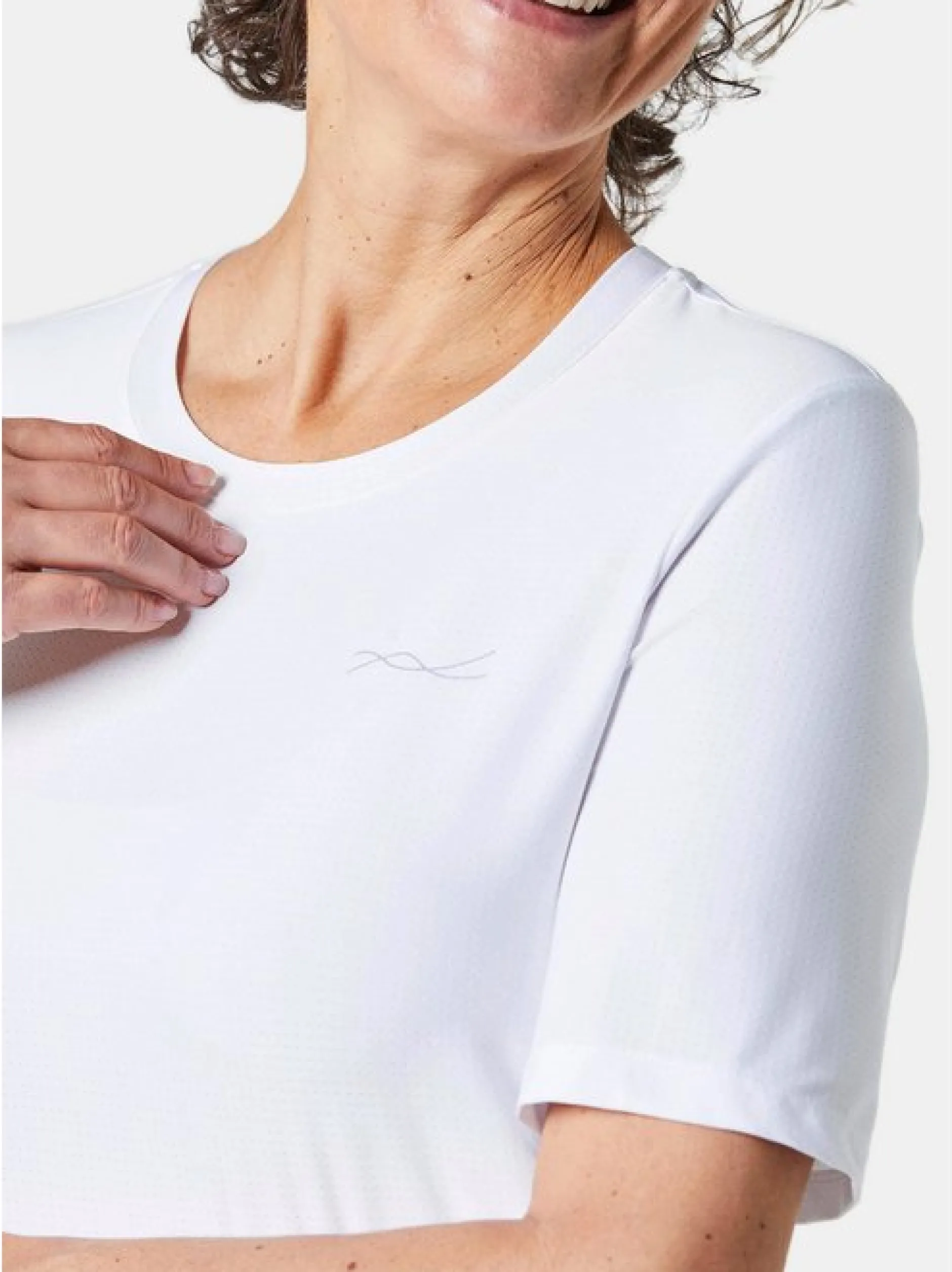 Goldner Damen Basic Shirts in weiß - Ärmel: Halbarm