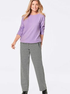 Goldner Damen Basic Shirts - Kurzgröße in flieder