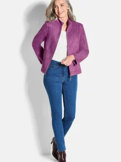 Goldner Damen Übergangsjacken in aubergine
