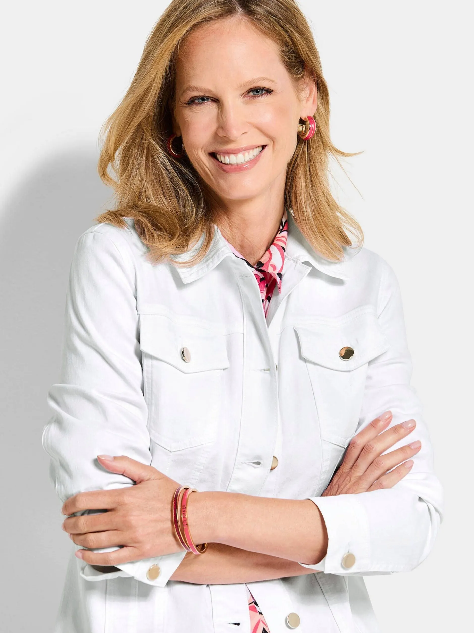 Goldner Damen Blazer in weiß