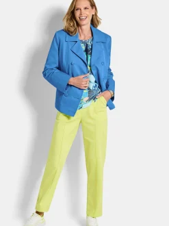 Goldner Damen Blazer - Kurzgröße in blau