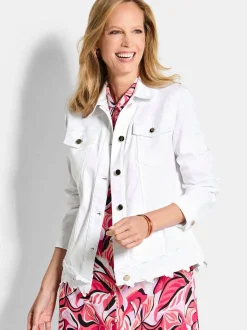 Goldner Damen Blazer - Kurzgröße in weiß