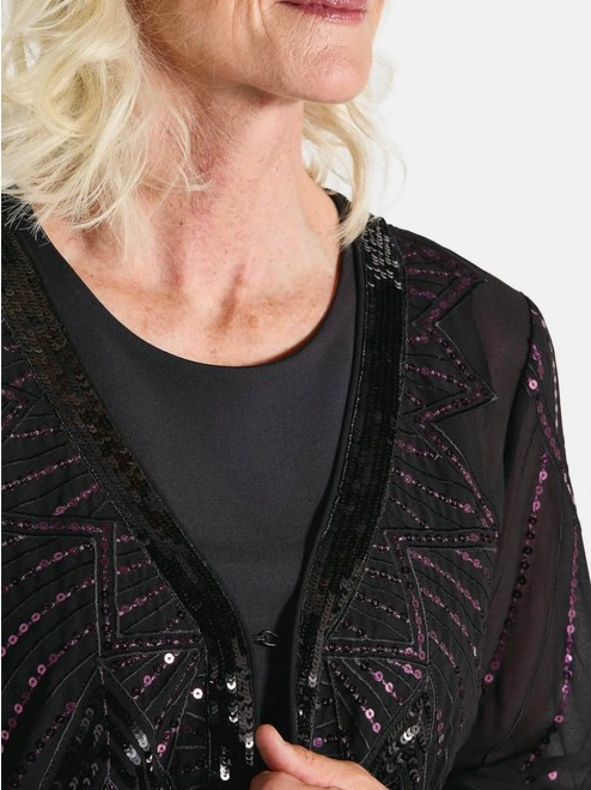 Goldner Damen Bluse - Kurzgröße in schwarz