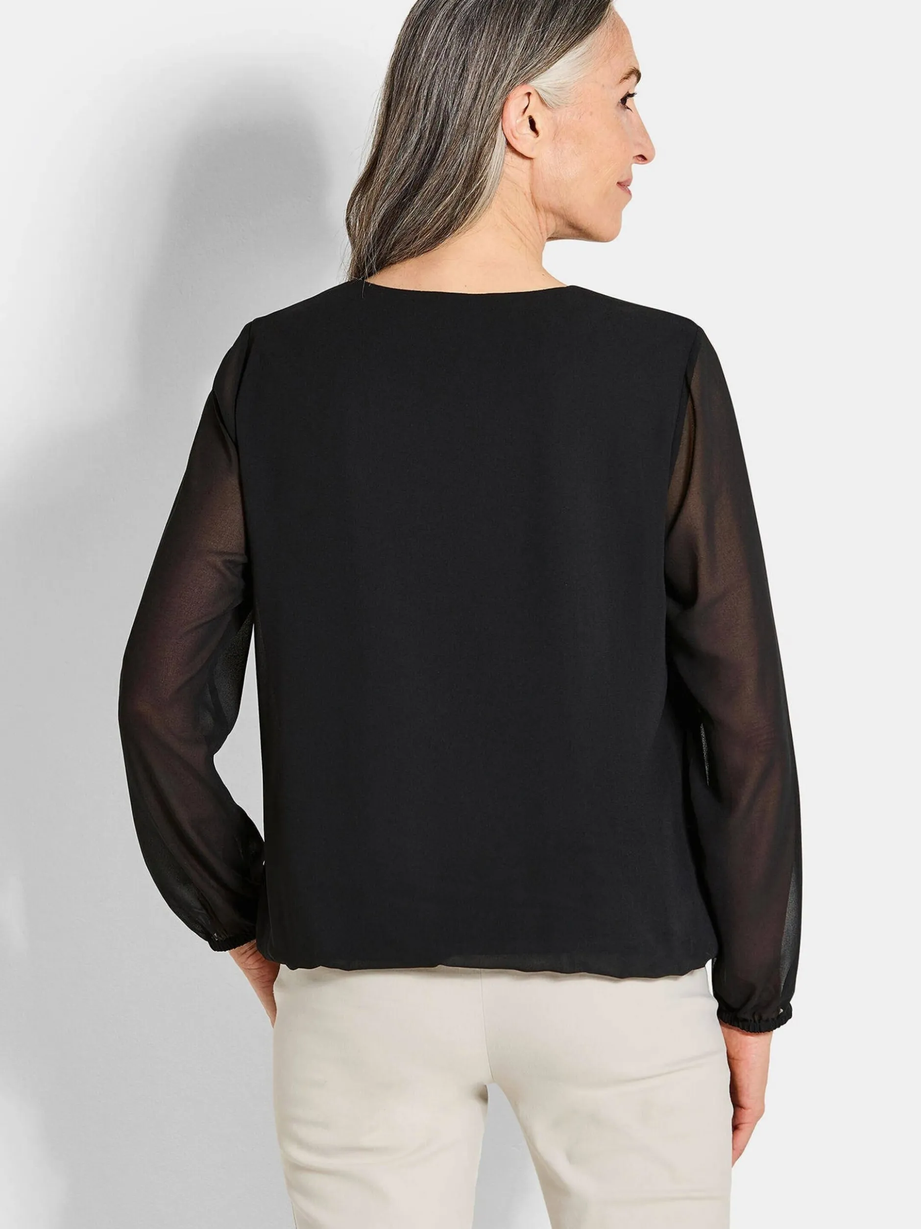Goldner Damen Blusen - Kurzgröße in schwarz