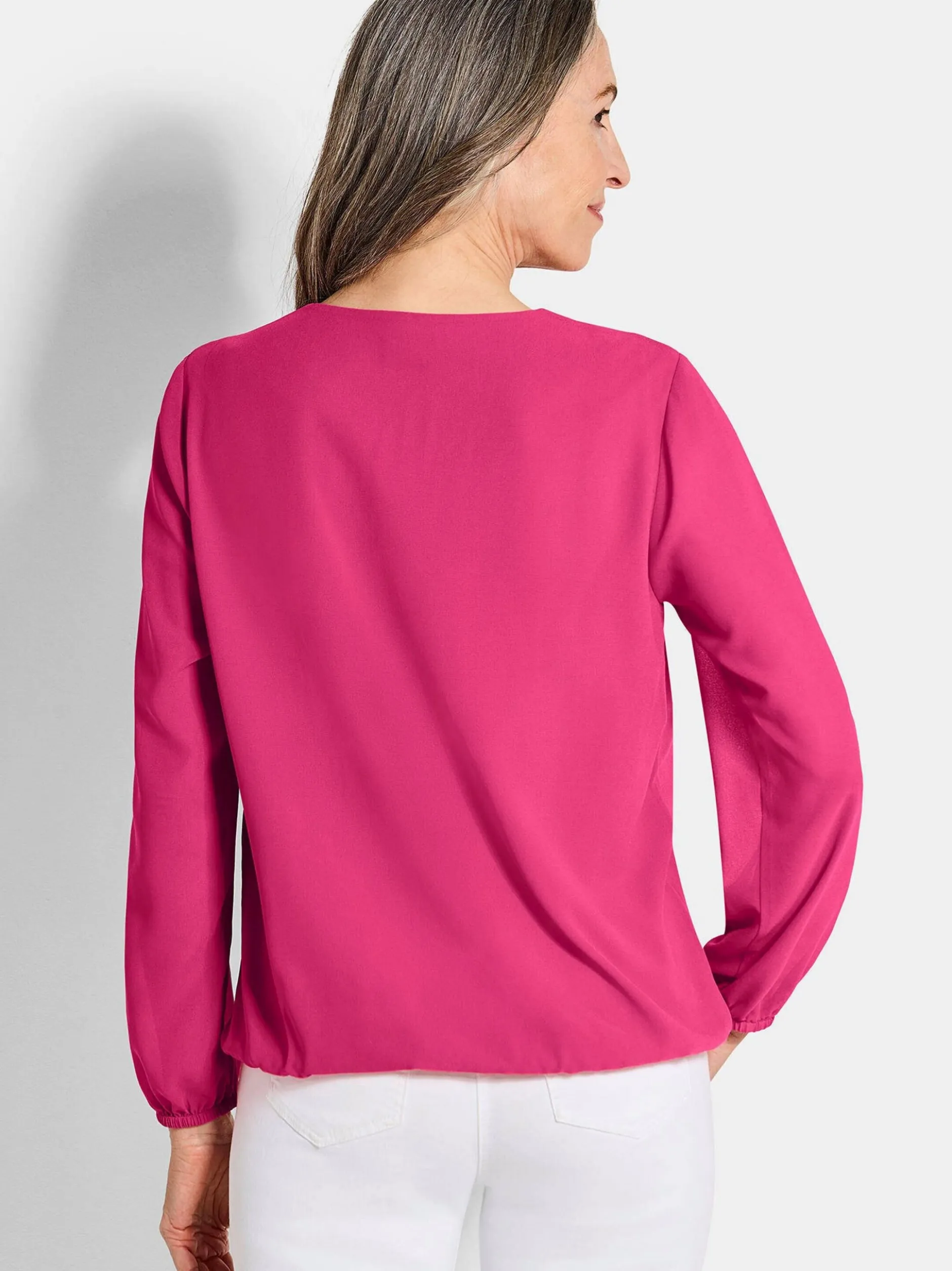 Goldner Damen Blusen - Kurzgröße in pink
