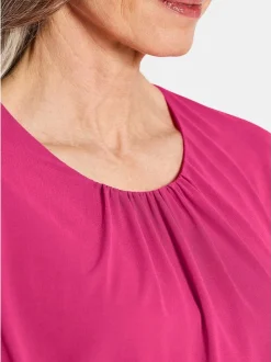 Goldner Damen Blusen - Kurzgröße in pink