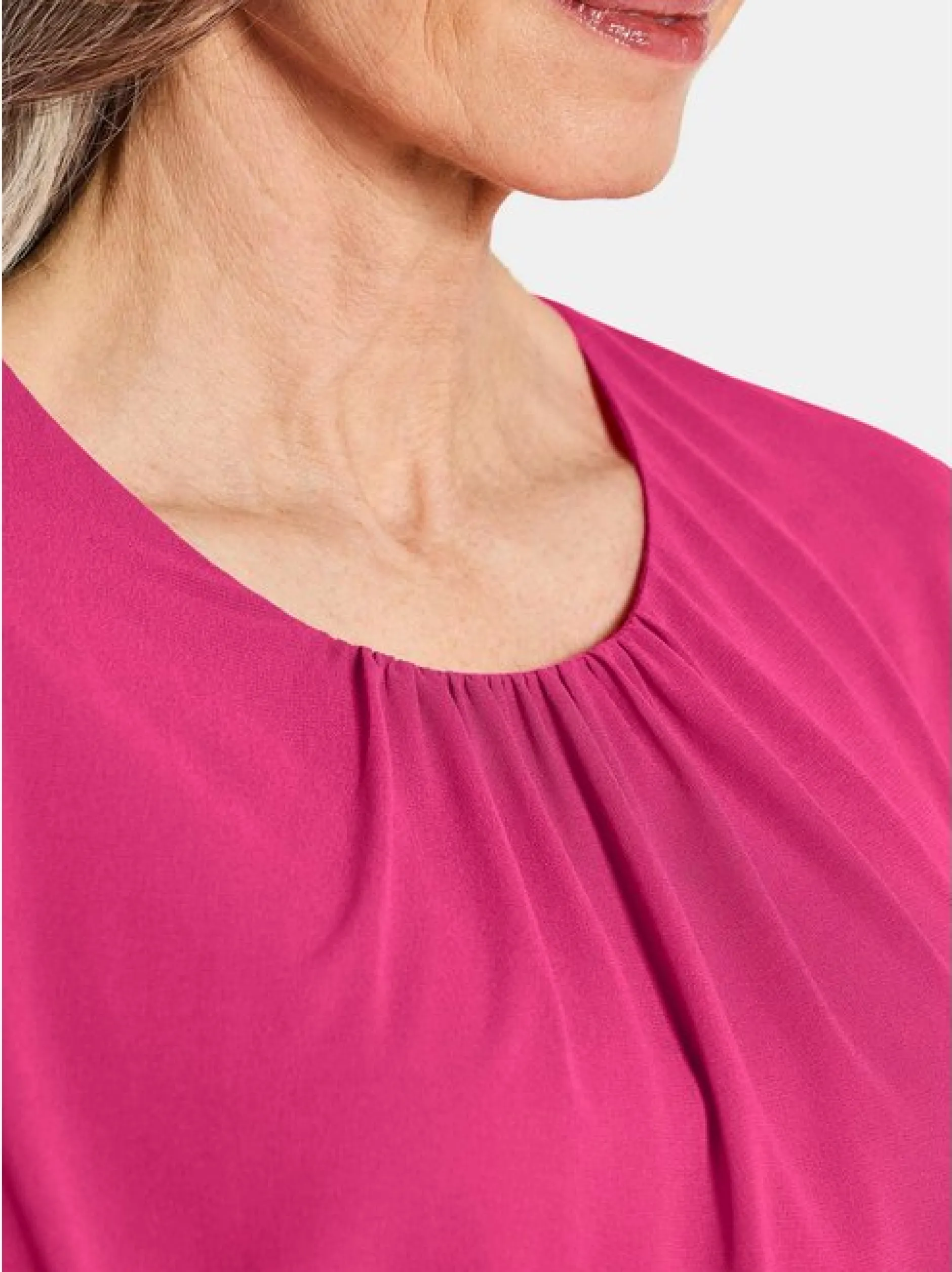 Goldner Damen Blusen - Kurzgröße in pink
