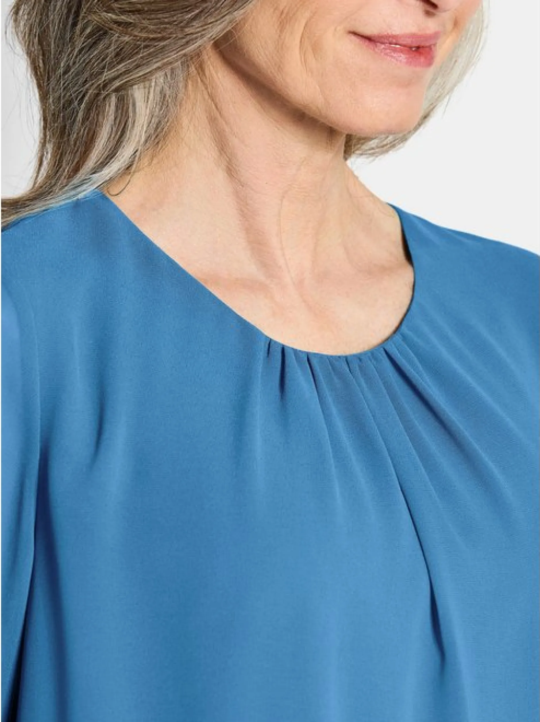 Goldner Damen Blusen - Kurzgröße in blau