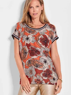 Goldner Damen Blusenshirts in mehrfarbig