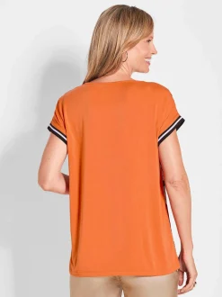 Goldner Damen Blusenshirts in mehrfarbig