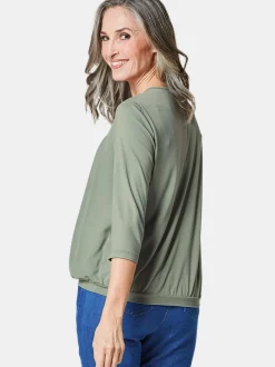 Goldner Damen Blusenshirts in grün - Ärmel: 3/4 Arm